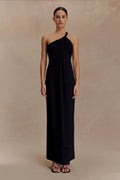Philippa Knotted Crepe Maxi Dress - Black