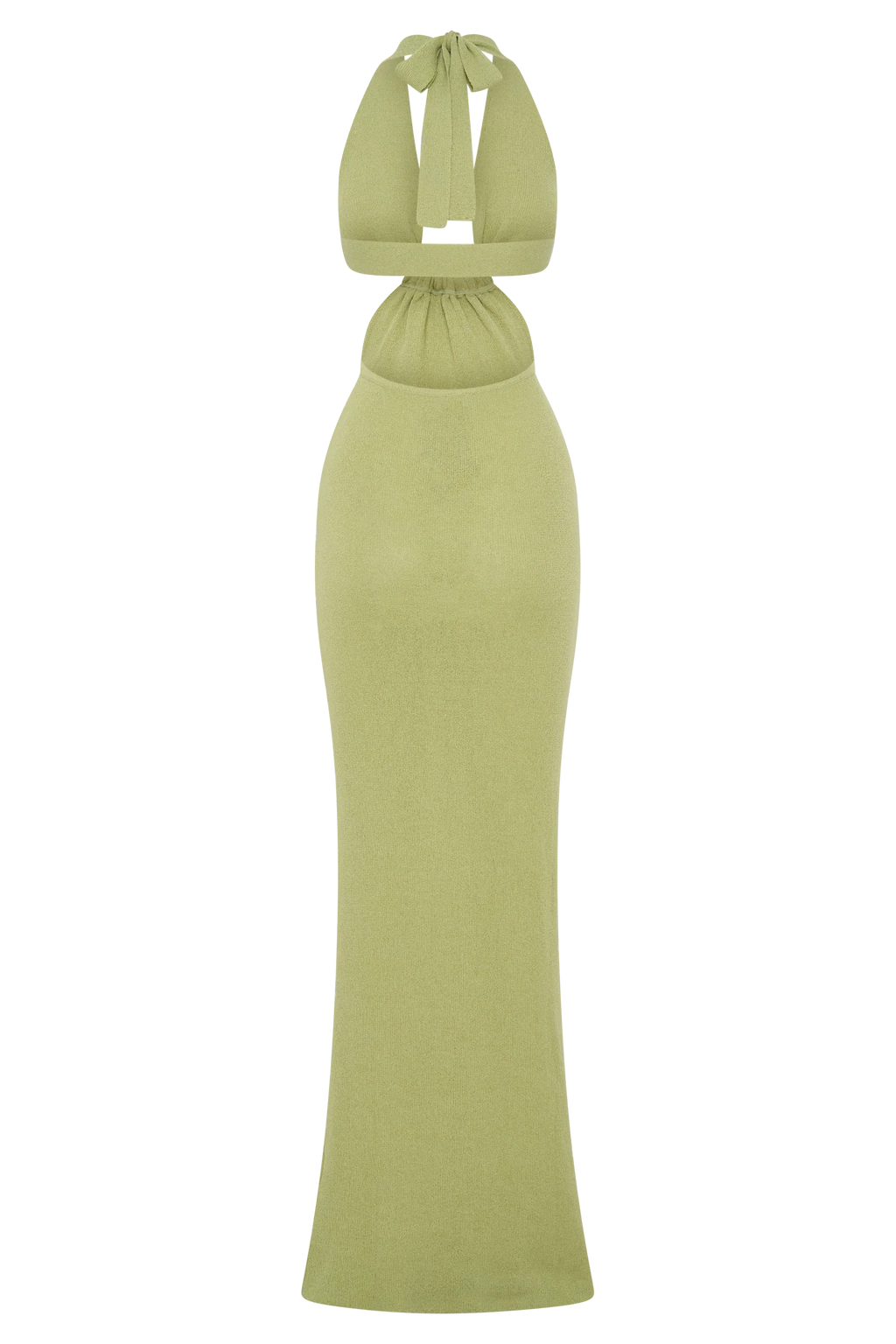 Theresea Halter Knit Maxi Dress - Light Olive