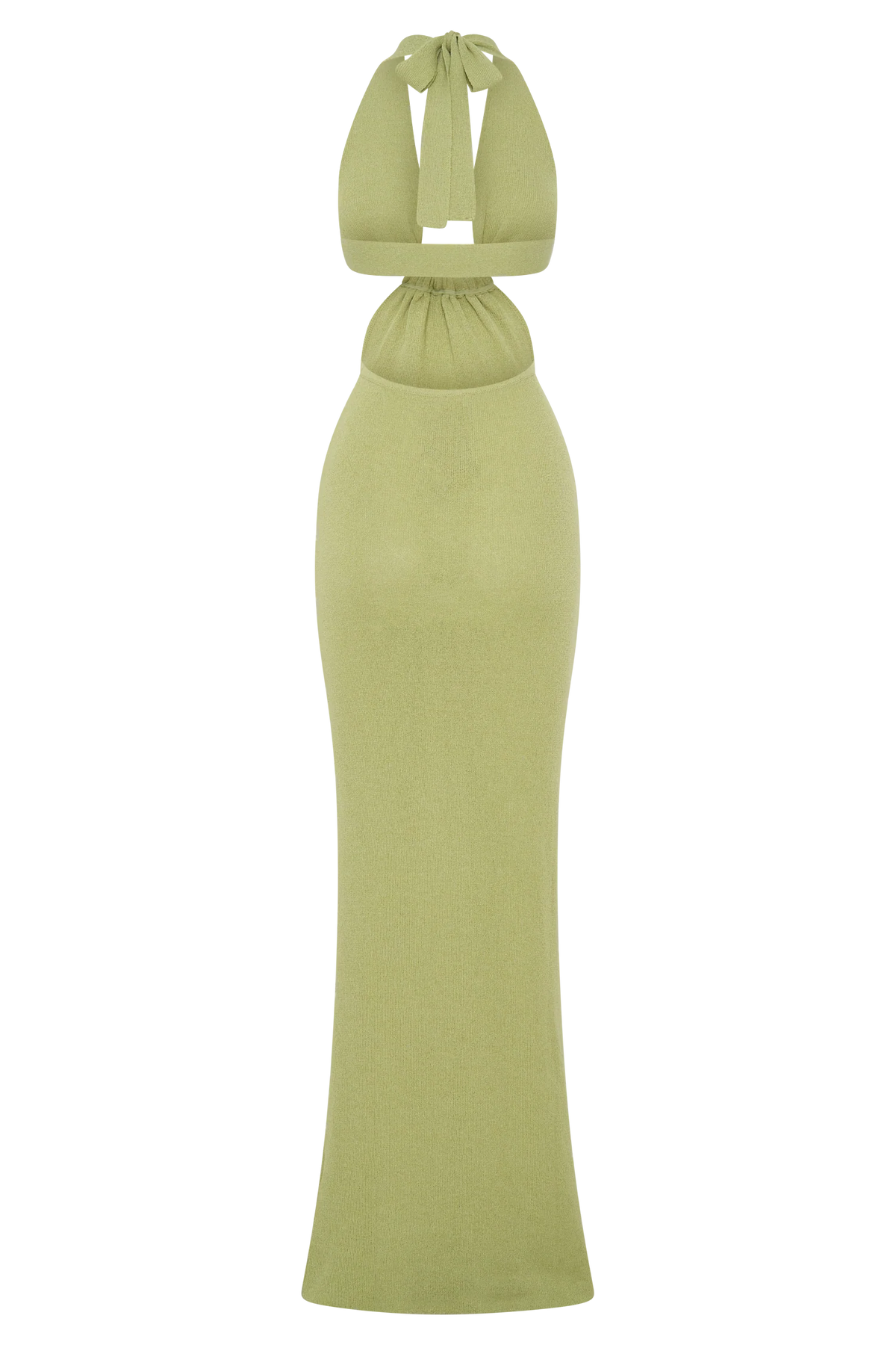 Theresea Halter Knit Maxi Dress - Light Olive
