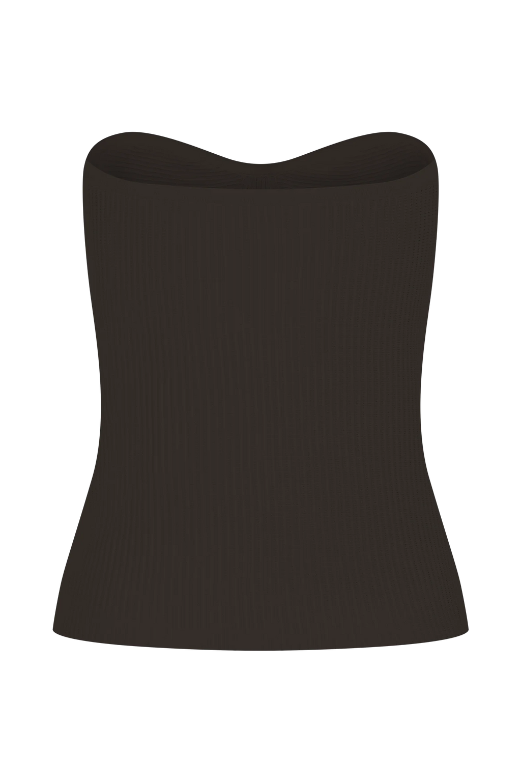 Elodie Strapless Cupped Knit Top - Chocolate