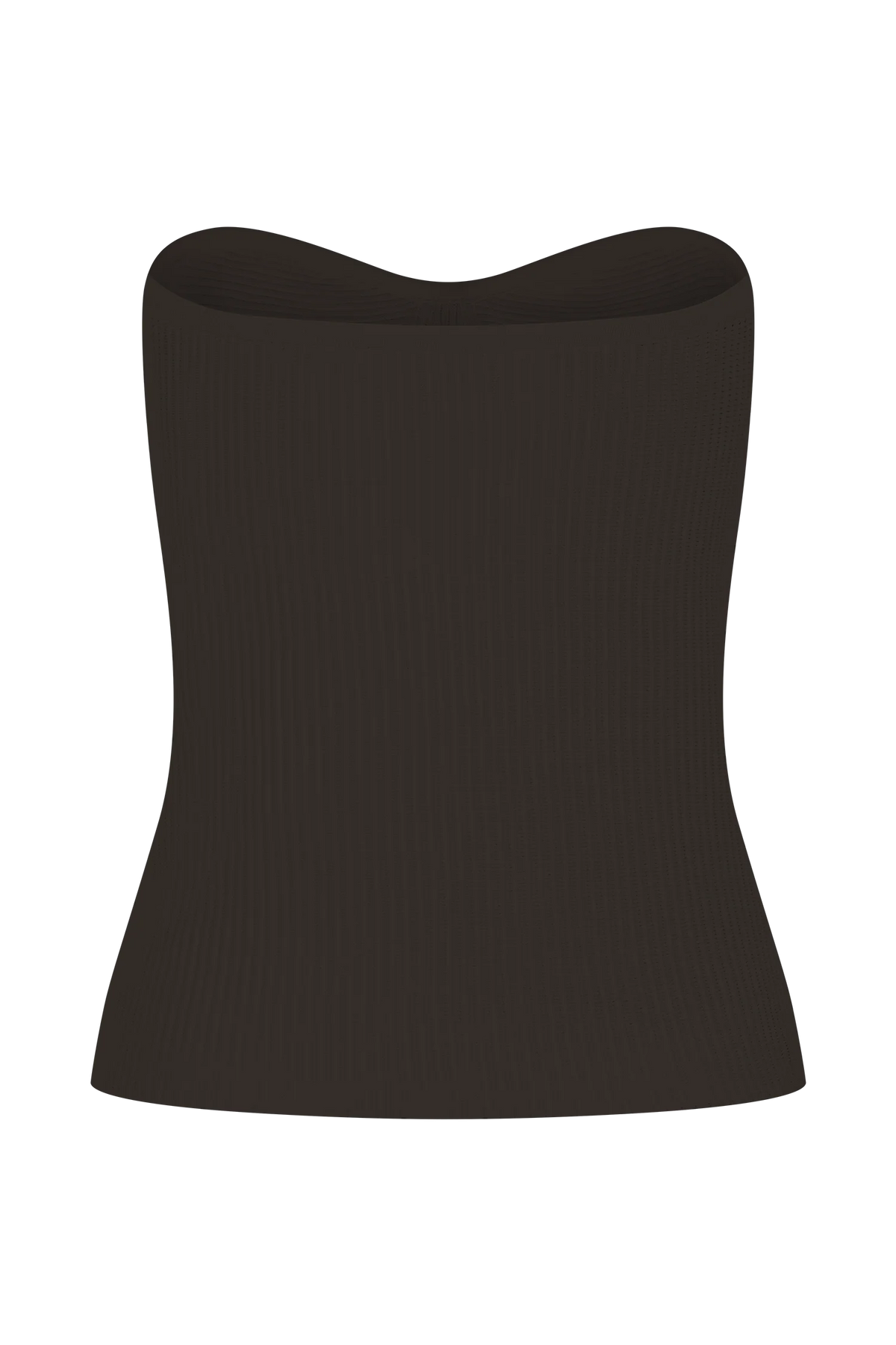 Elodie Strapless Cupped Knit Top - Chocolate