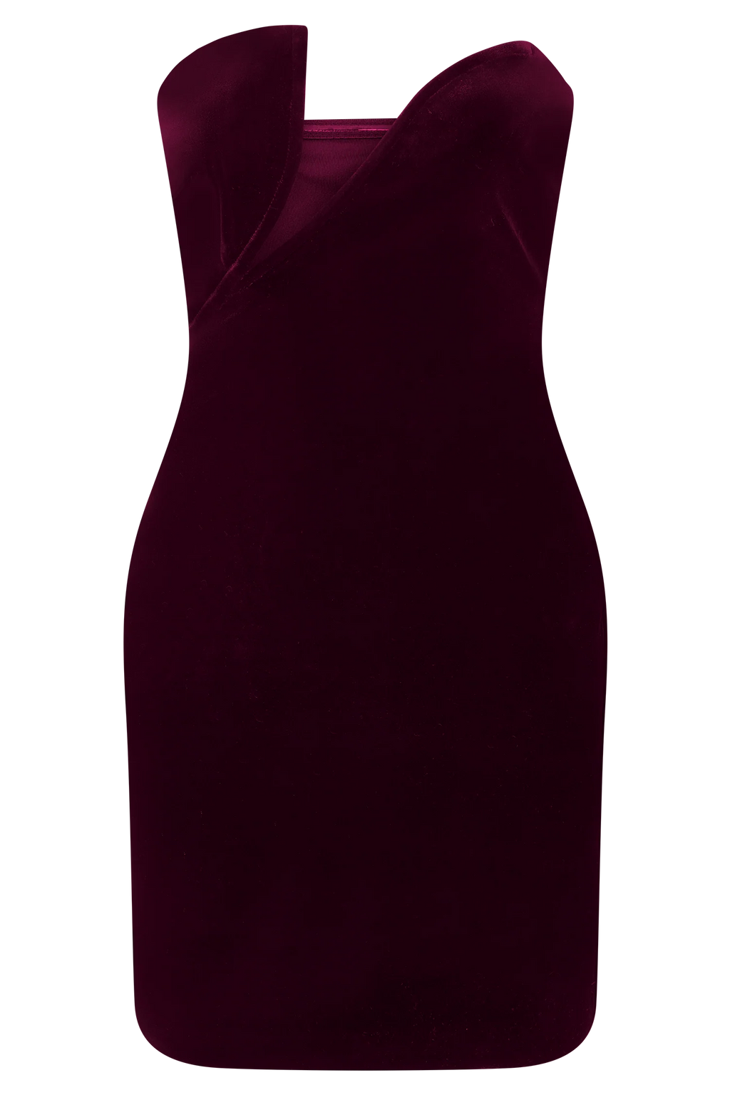 Paulina Velvet Strapless Mini Dress - Wine