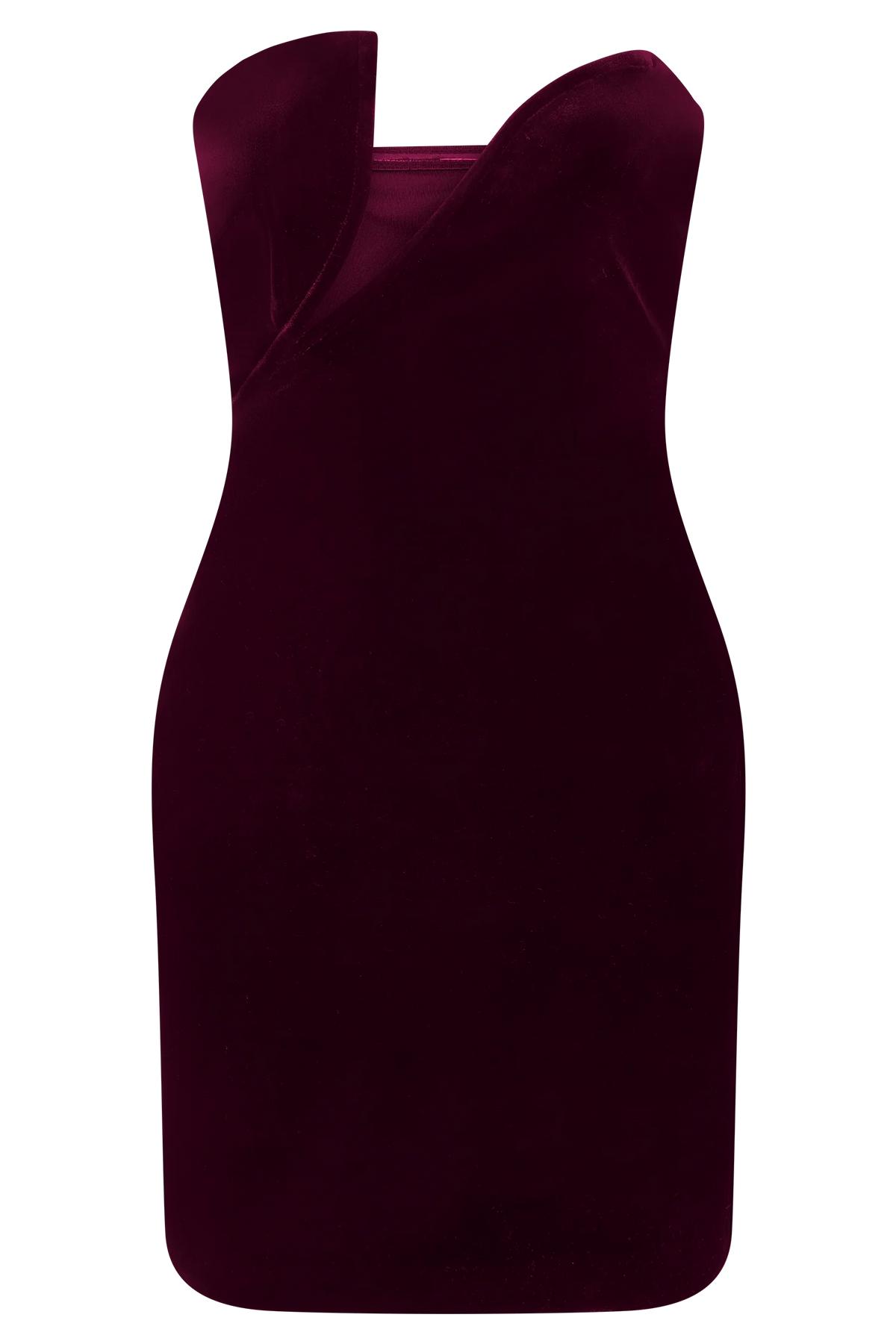 Paulina Velvet Strapless Mini Dress - Wine