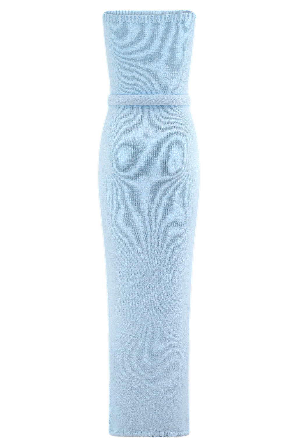 Andrea Strapless Knit Maxi Dress - Light Blue