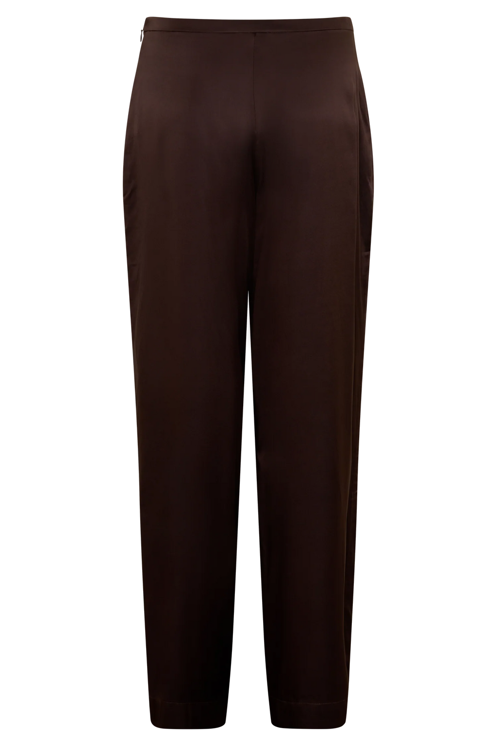 Kayla Silk Blend Straight Leg Pants - Dark Chocolate