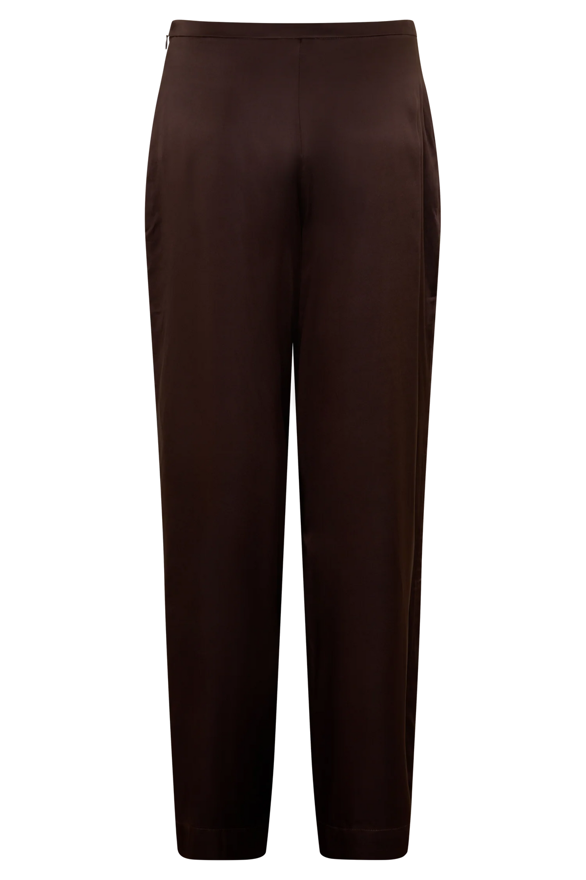 Kayla Silk Blend Straight Leg Pants - Dark Chocolate