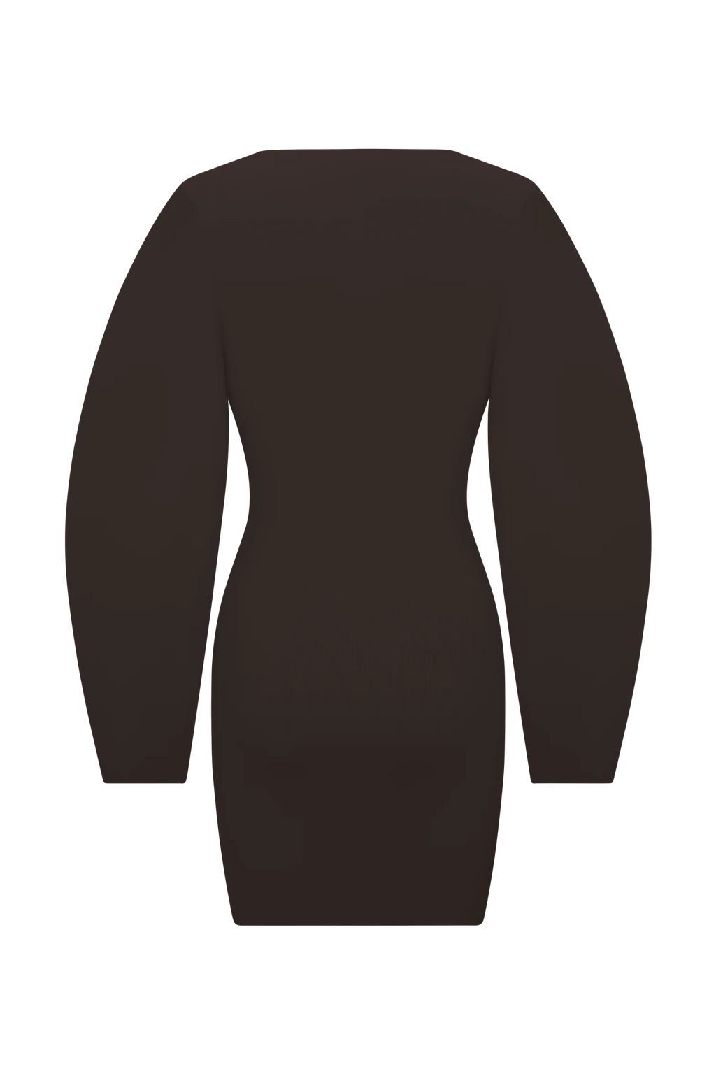 Billy Balloon Sleeve Knit Mini Dress - Dark Chocolate