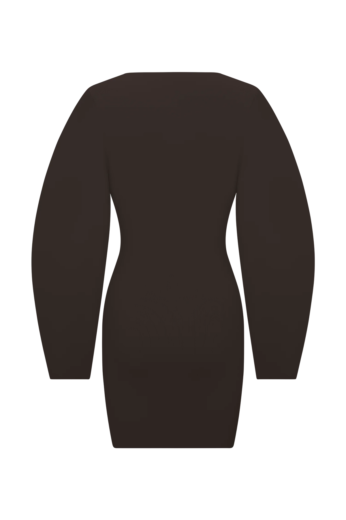 Billy Balloon Sleeve Knit Mini Dress - Dark Chocolate