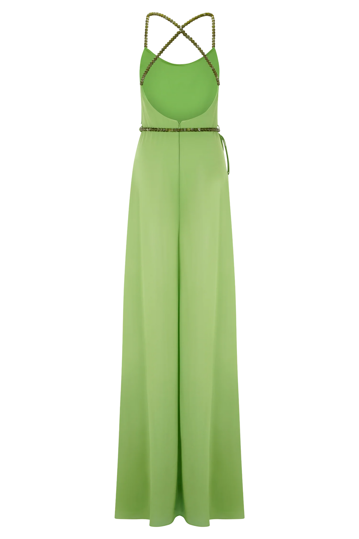 Elaine Chiffon Beaded Maxi Dress - Green