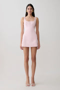 Beth Satin Mini Dress - Pale Pink