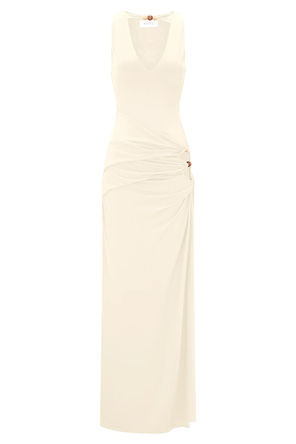 Kaiden Slinky Beaded Maxi Dress - Ivory