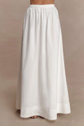 River Gathered Maxi Skirt - White