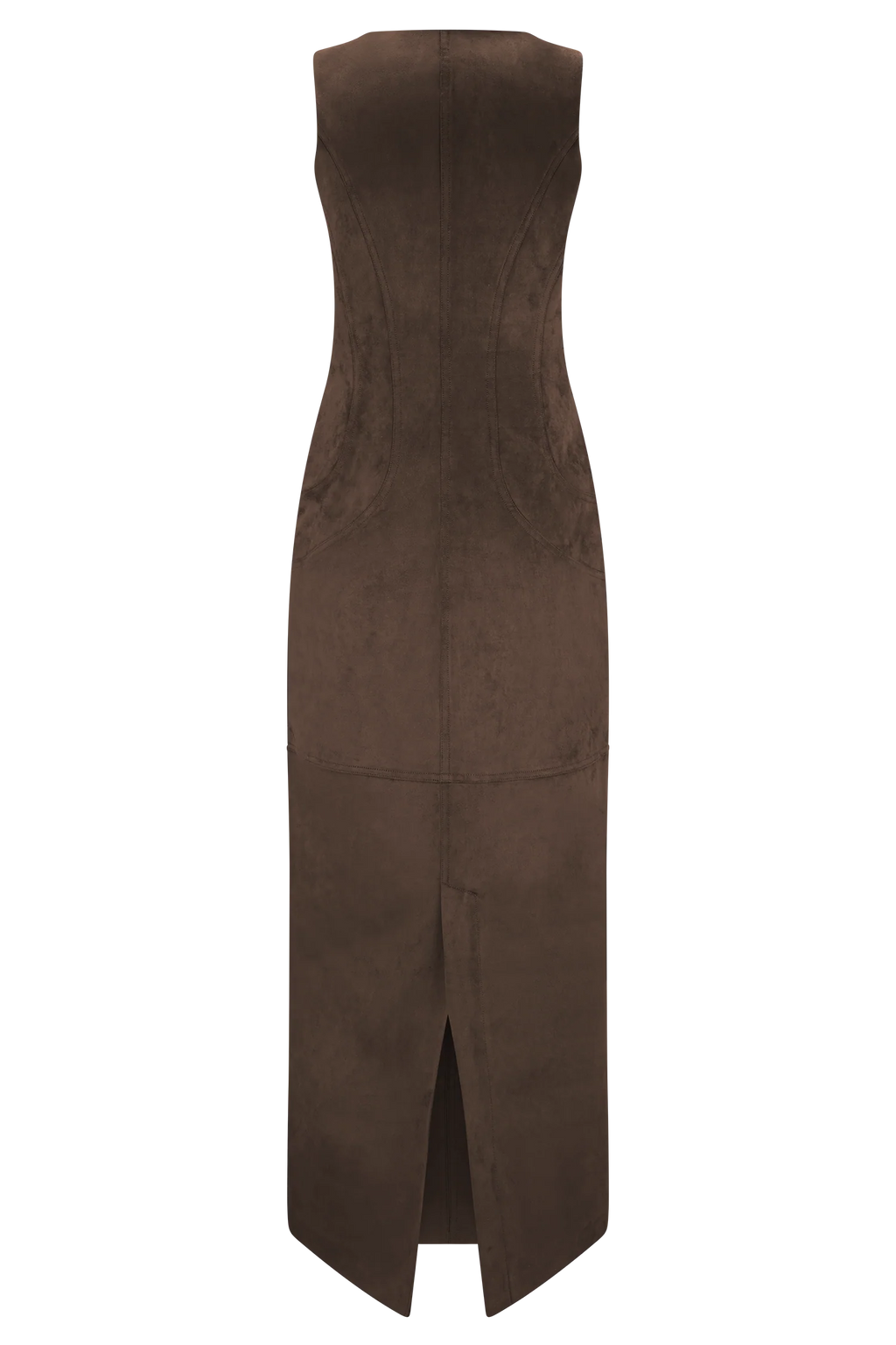 Liam Faux Suede Maxi Dress - Dark Chocolate