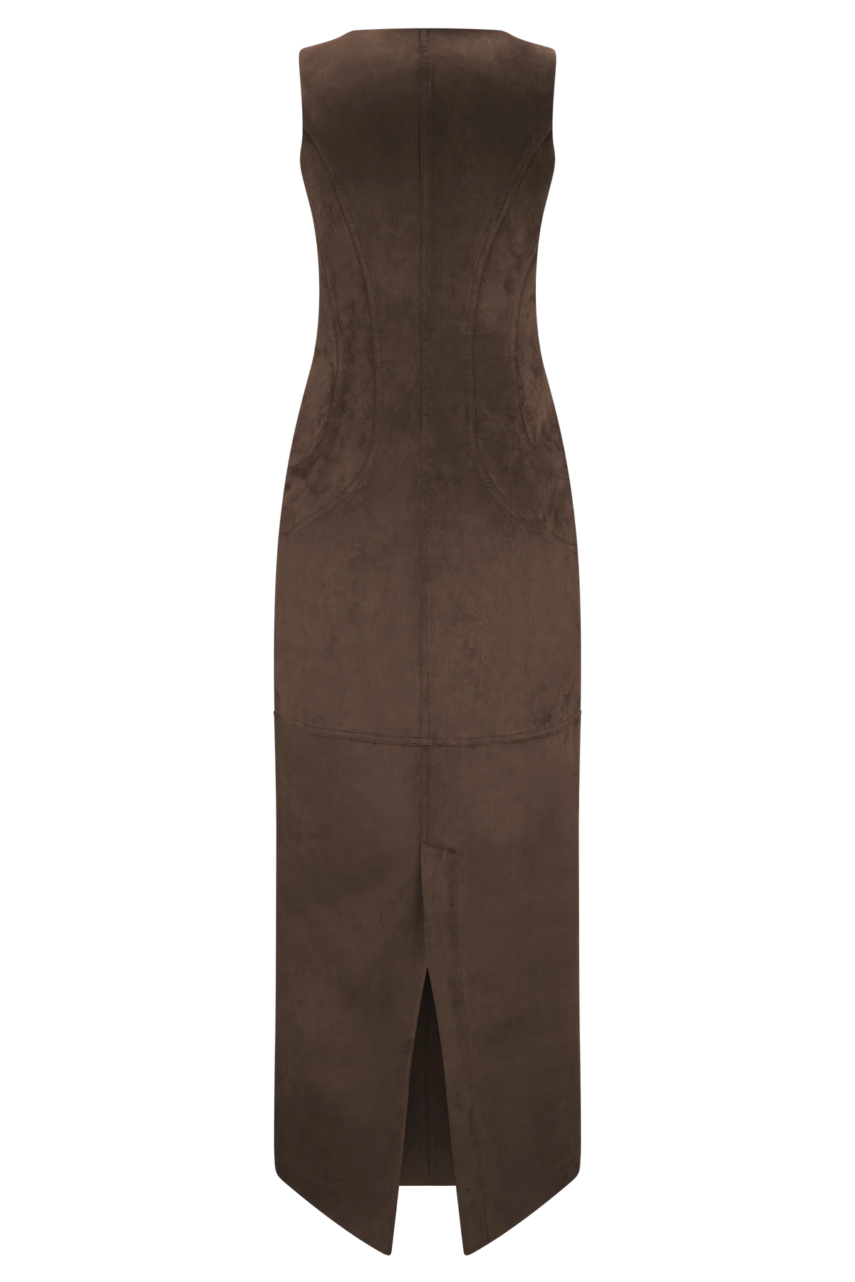 Liam Faux Suede Maxi Dress - Dark Chocolate