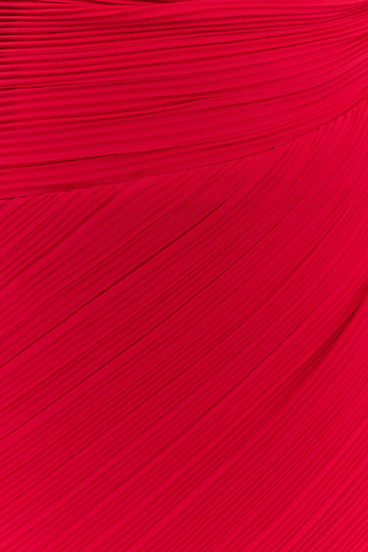 Tamara Shirred Chiffon Midi Dress - Red