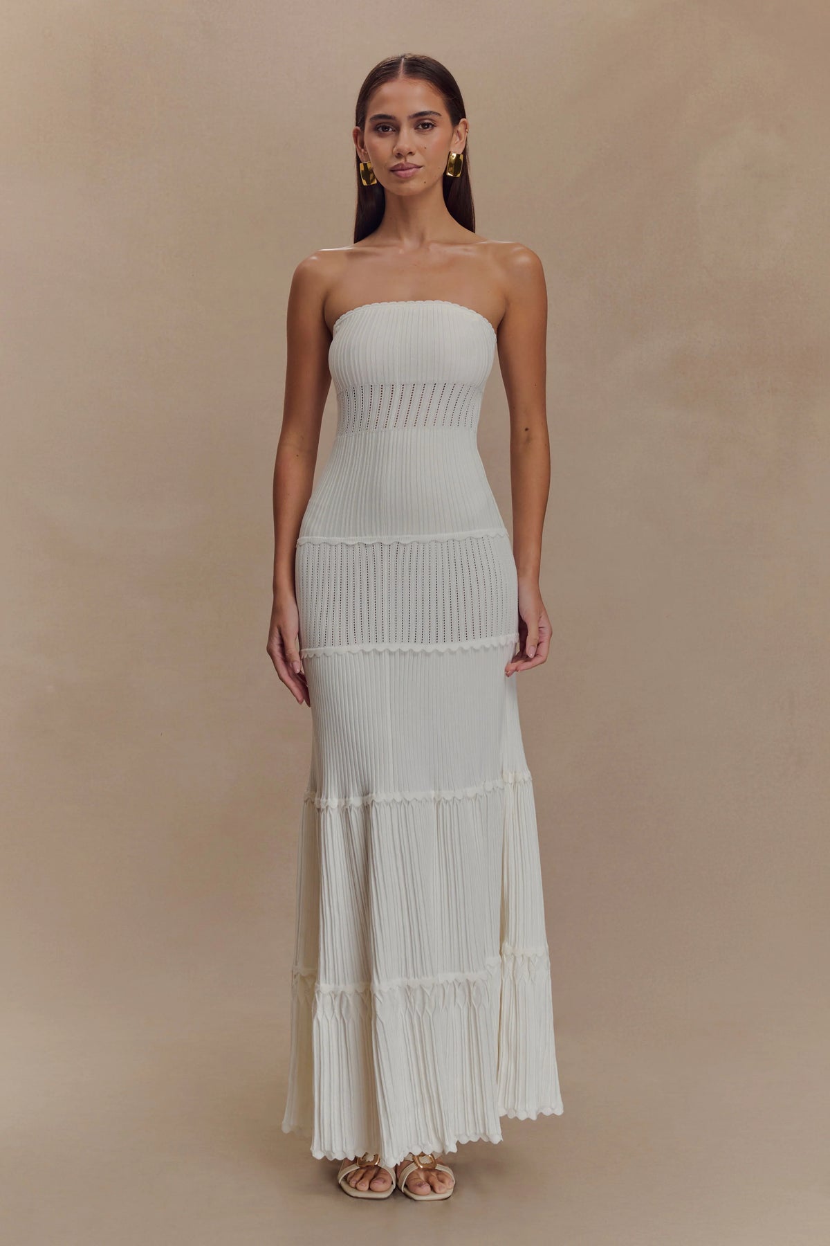 Finley Pointelle Knit Maxi Dress - Ivory