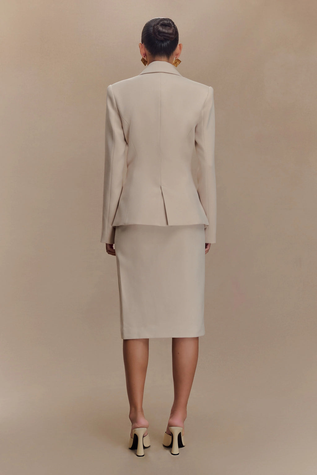 Max Cinched Waist Blazer - Ivory Stone