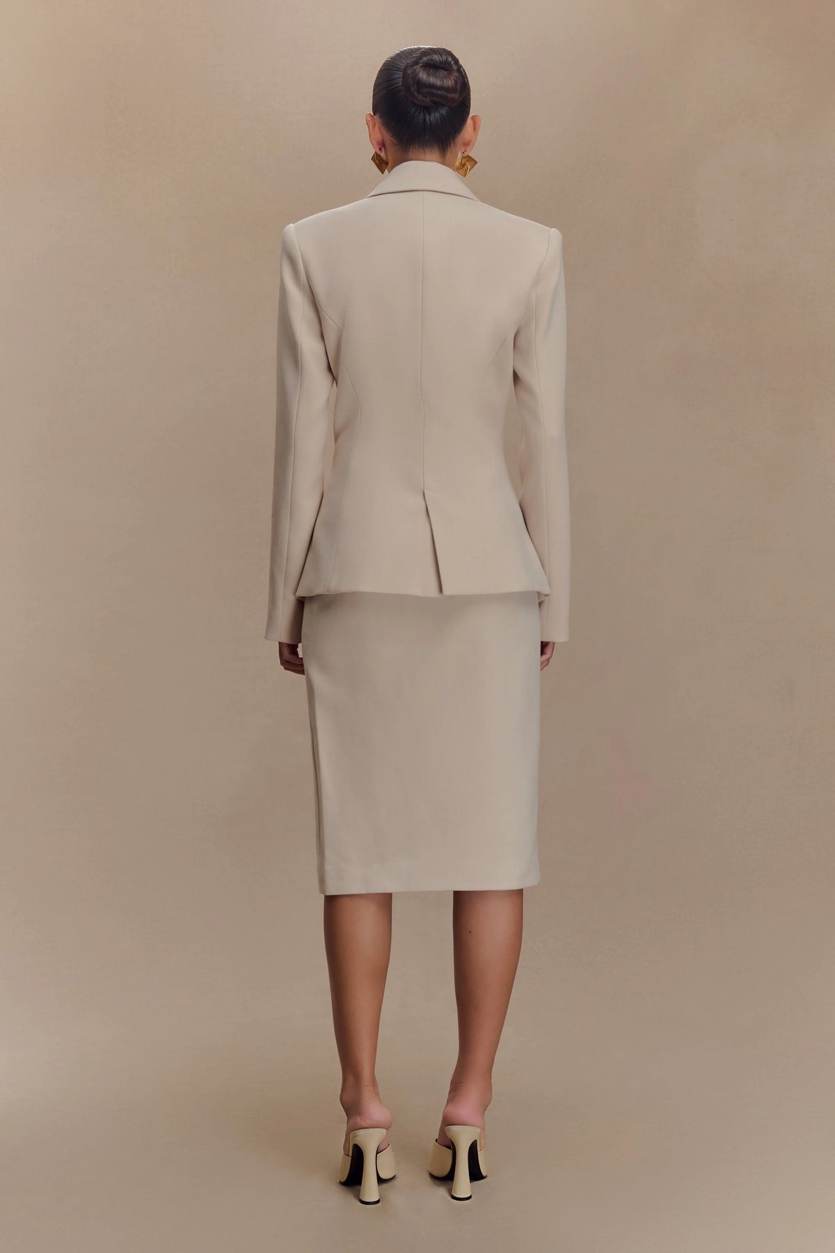 Max Cinched Waist Blazer - Ivory Stone