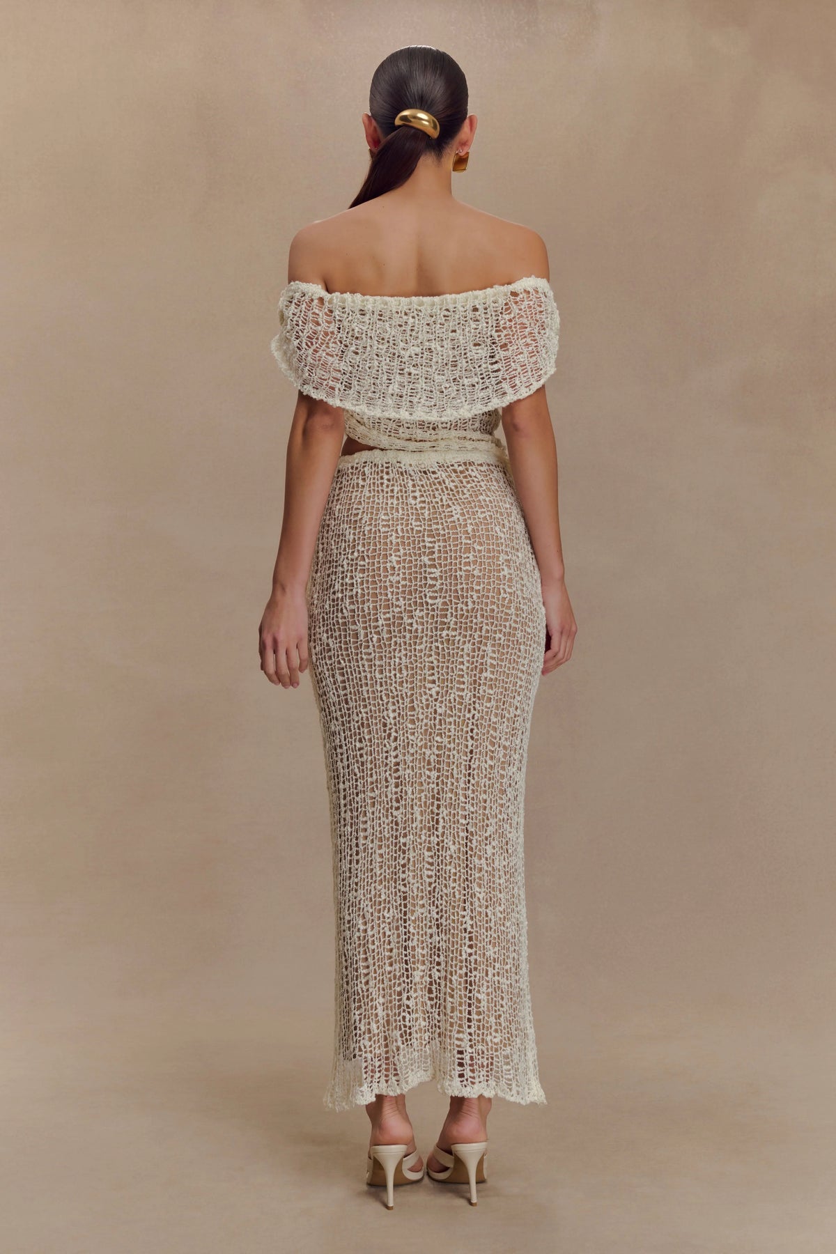 Cordelia Off Shoulder Knit Top - Ivory