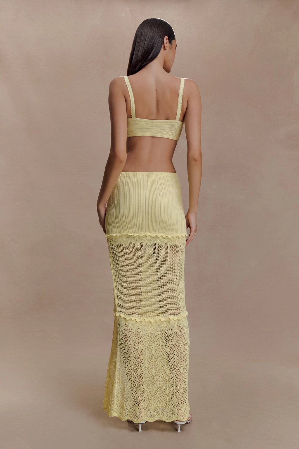 Coleene Pointelle Knit Top - Lemon