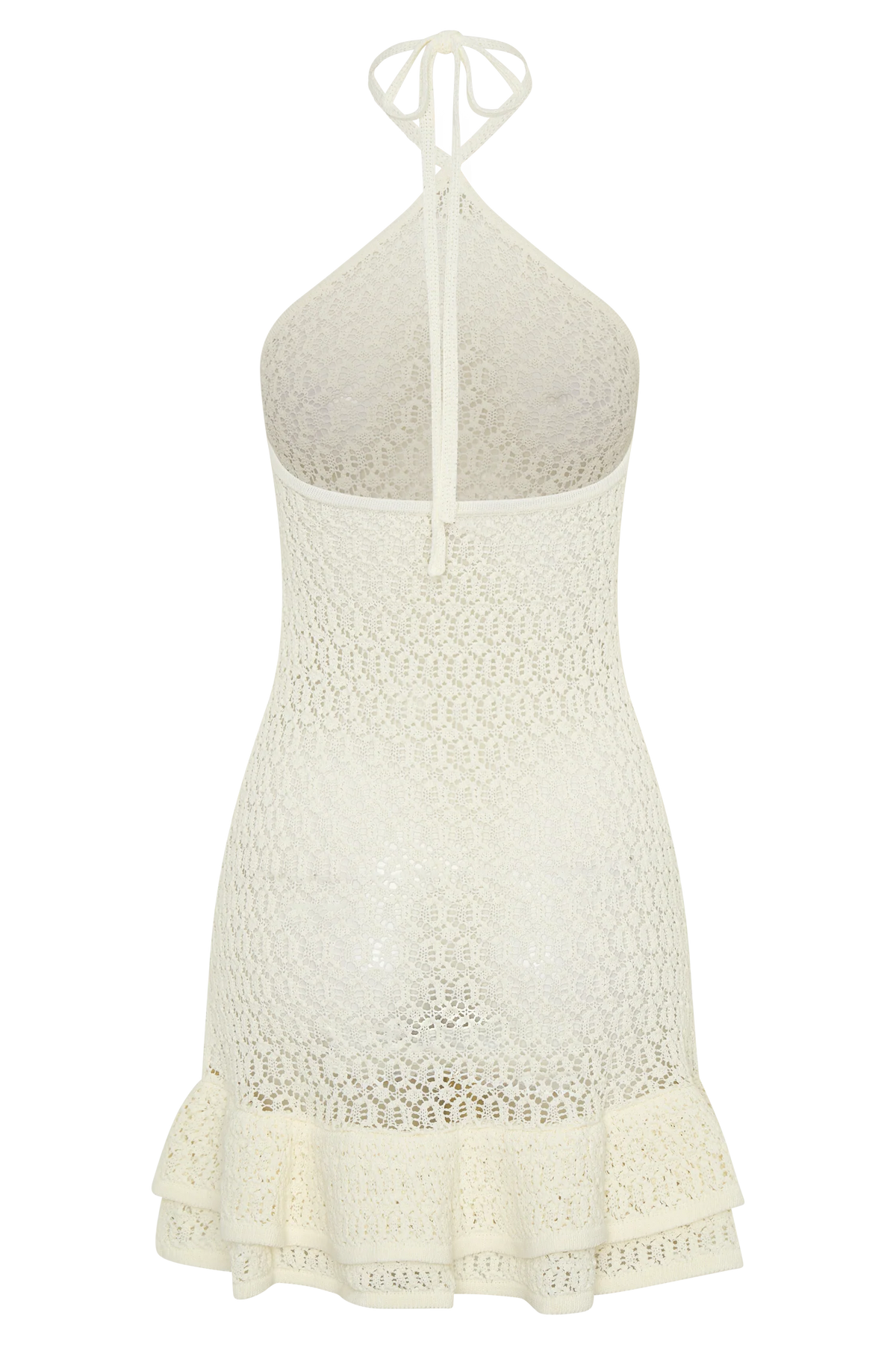 Carrisa Crochet Knit Mini Dress - White