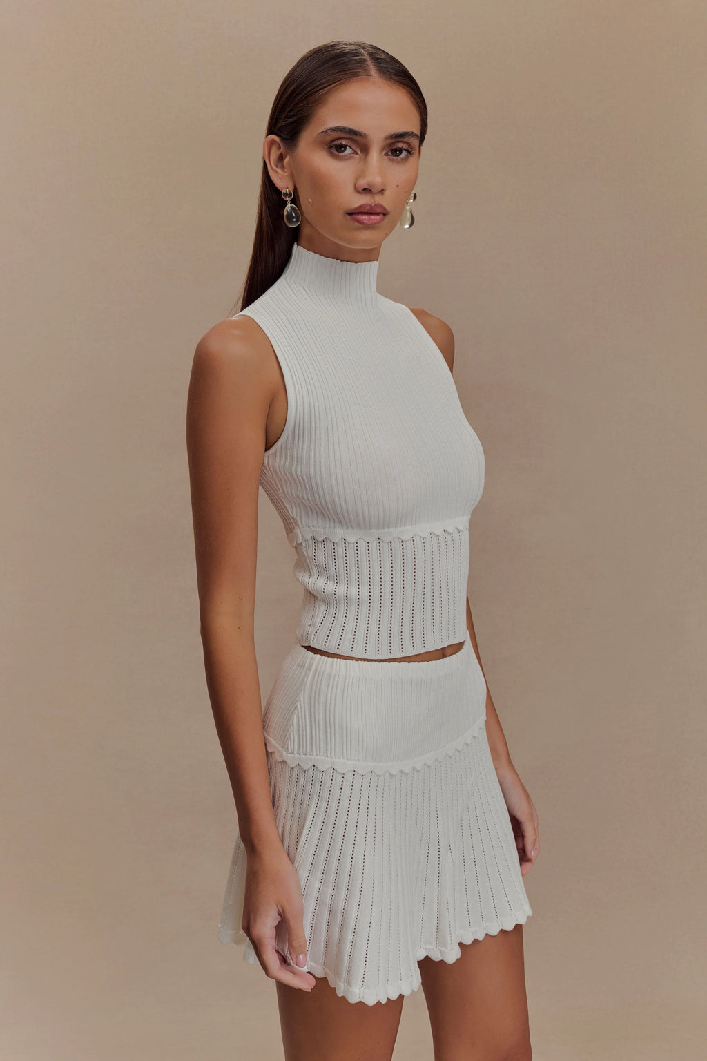 Indy Pointelle Knit Top - Ivory