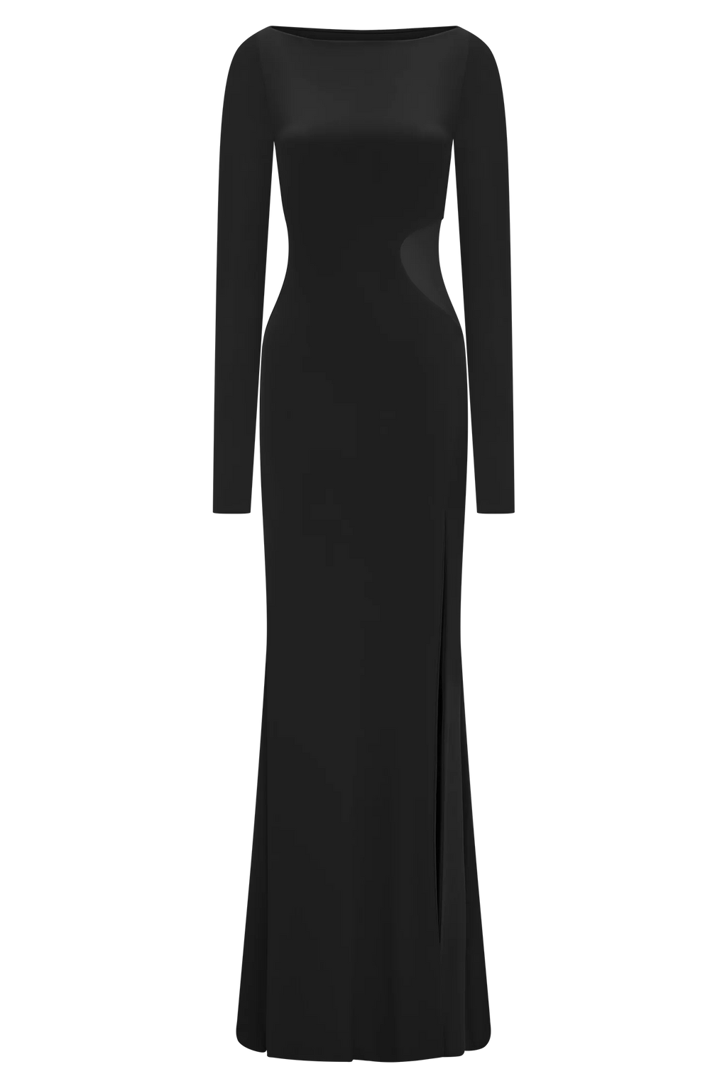 Megan Slinky And Mesh Maxi Dress - Black