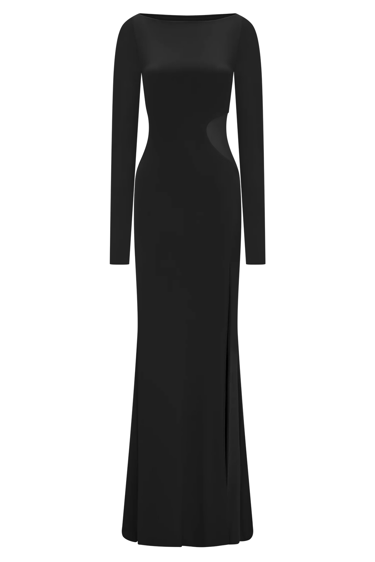 Megan Slinky And Mesh Maxi Dress - Black