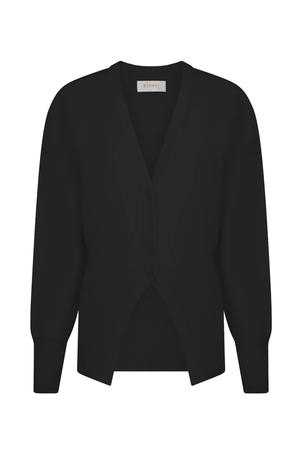 Alexia Buttoned Oversized Cardigan - Black