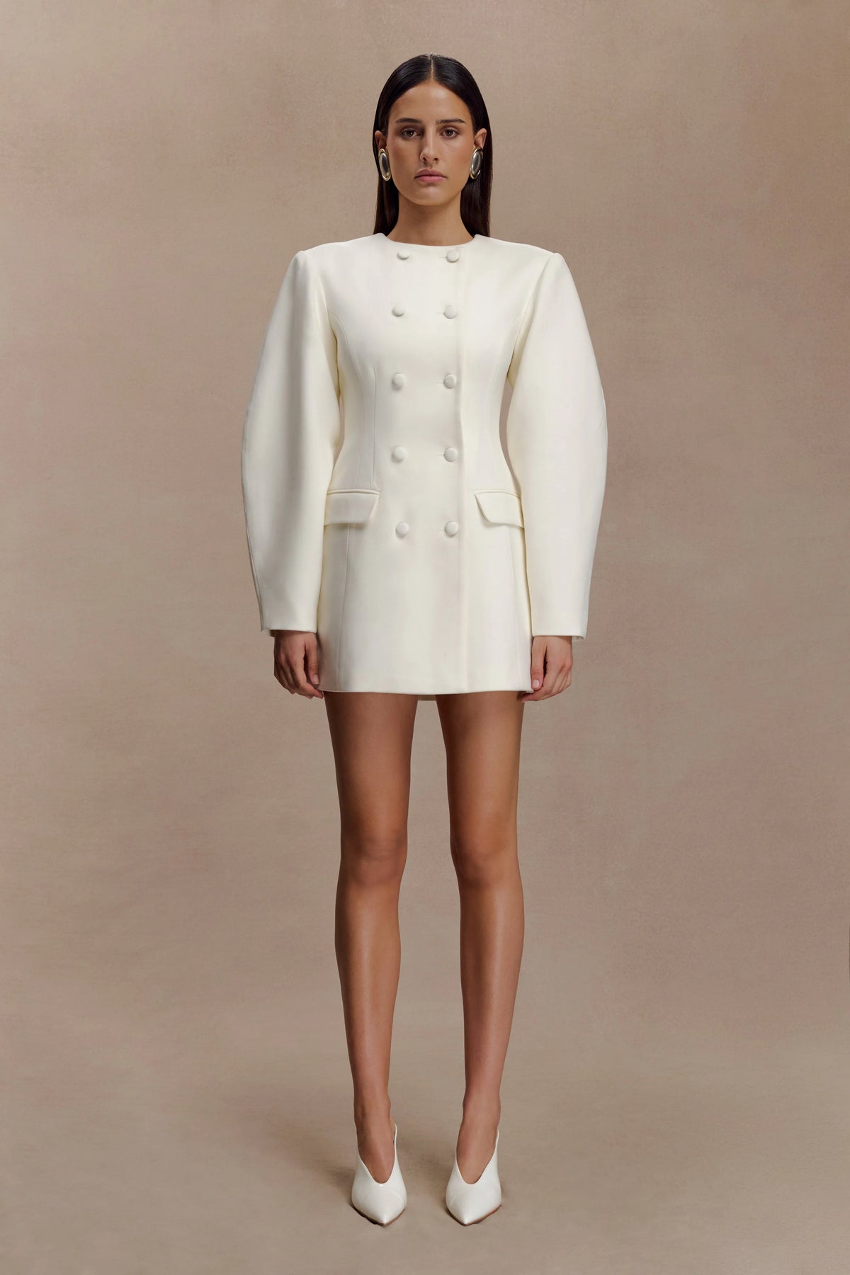 Beatrice Blazer Mini Dress - Ivory
