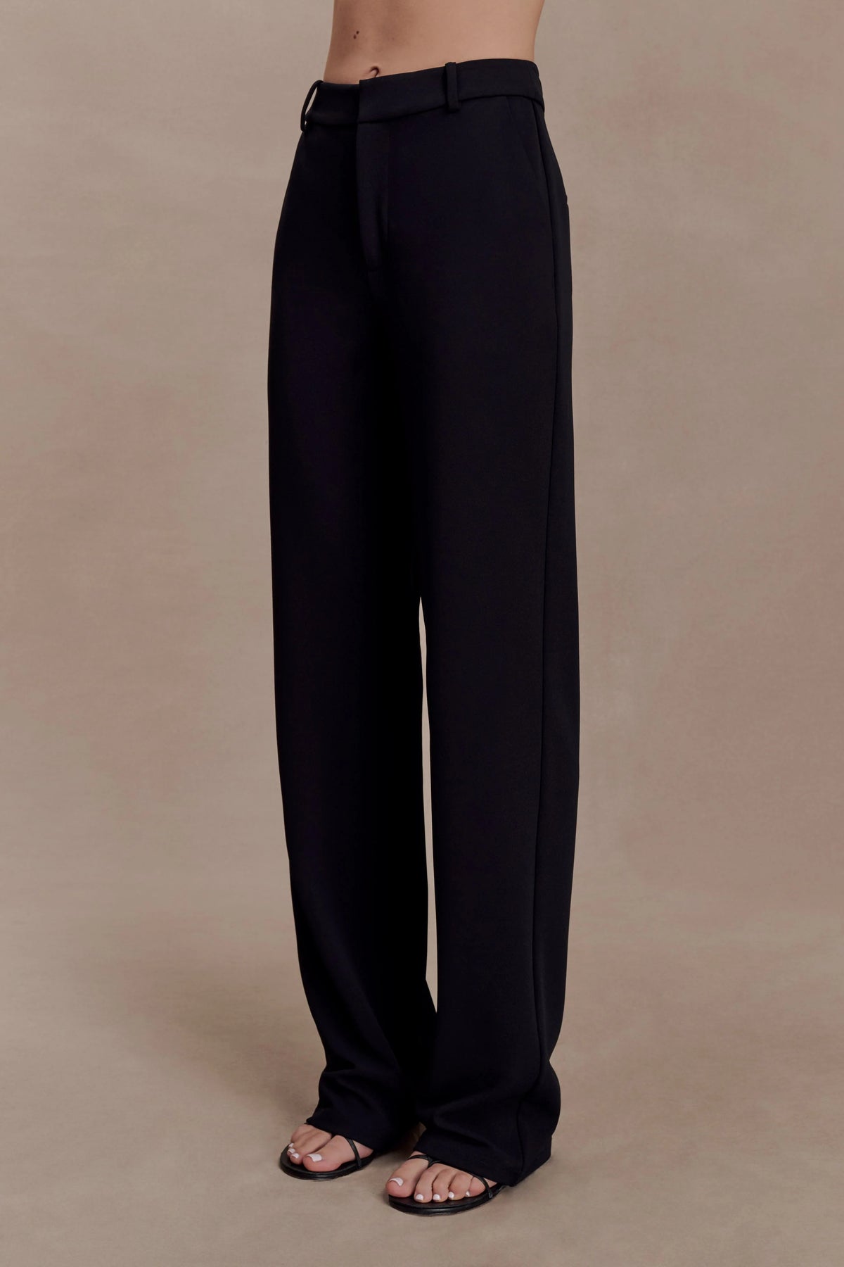 Maude Crepe Straight Leg Pants - Black