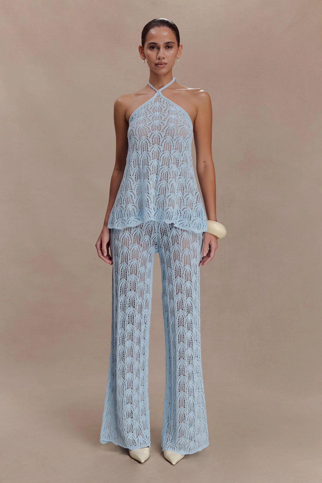Glinda Crochet Pants - Light Blue