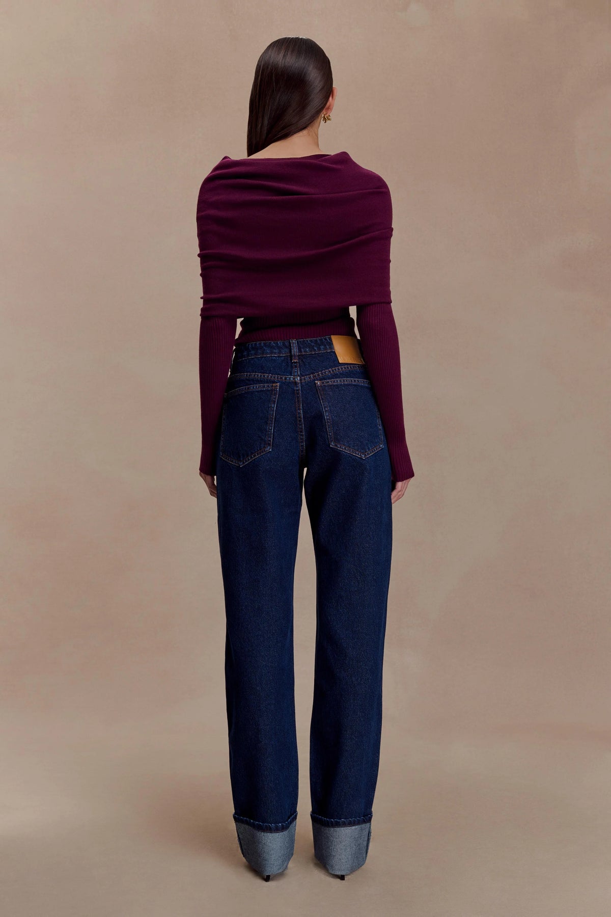 Kirralee Straight Leg Cuffed Jeans - Indigo Blue