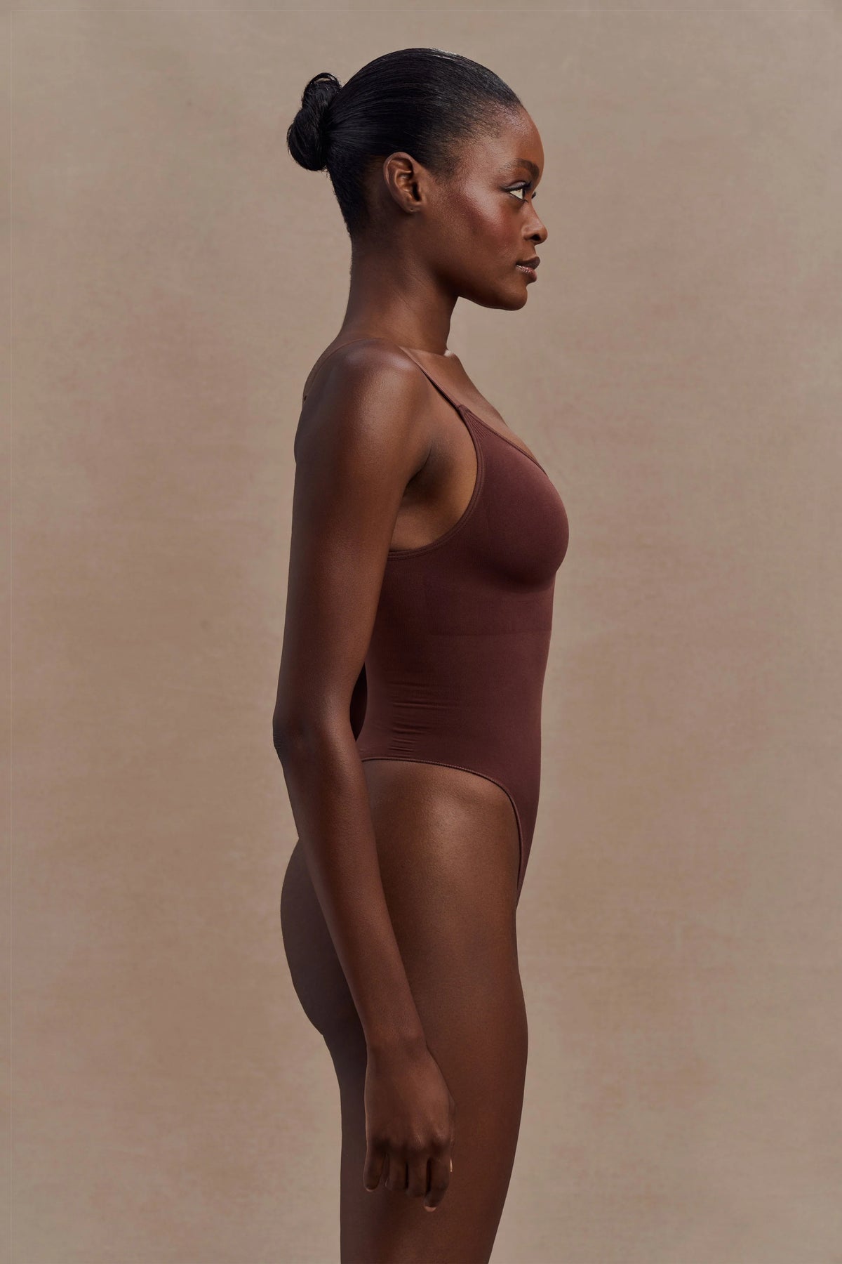 Alyssa Backless Shapewear Bodysuit - Espresso