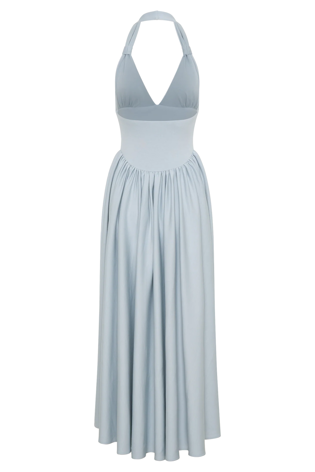 Angelina Scuba Halter Midi Dress - Pale Blue