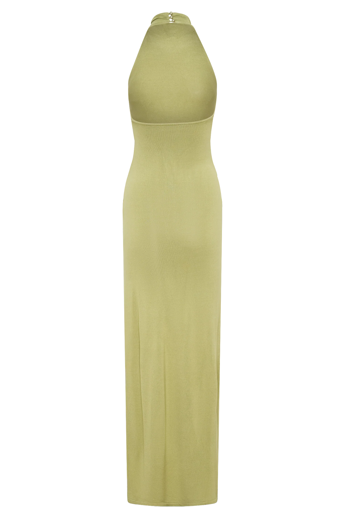 Cindylou Halter Knit Maxi Dress - Light Olive