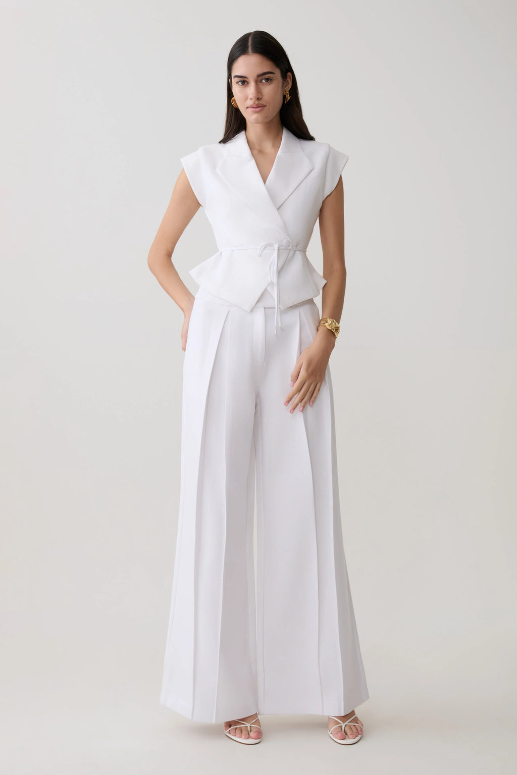 Andina Shortsleeve Linen Top - White