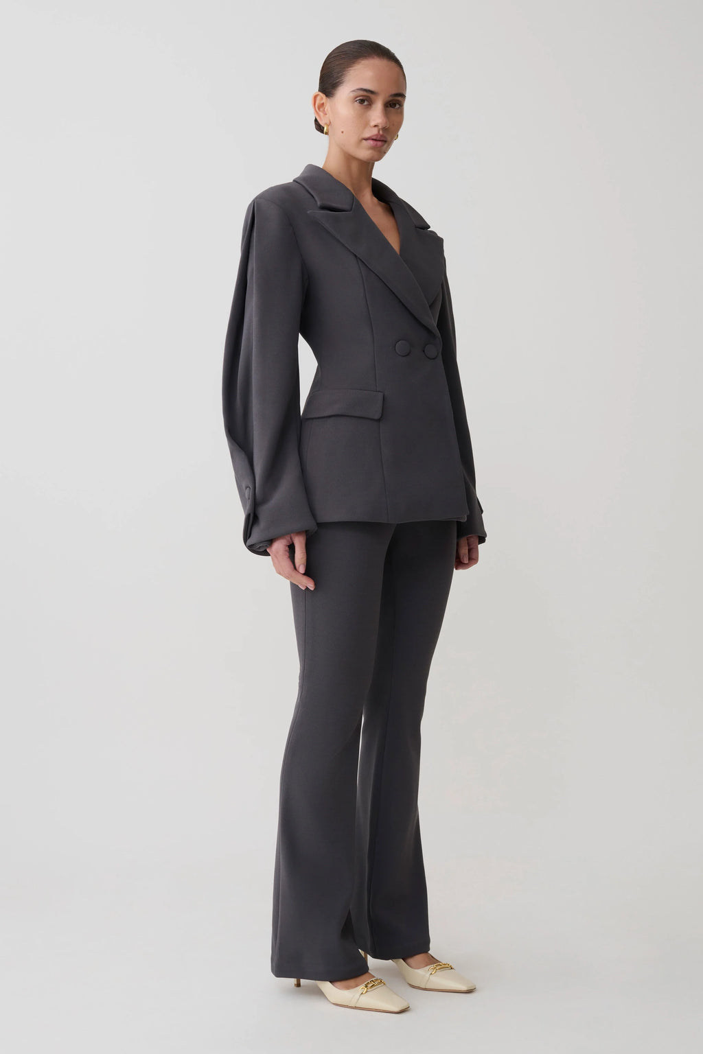 Marion Fit And Flare Pant - Charcoal Shadow