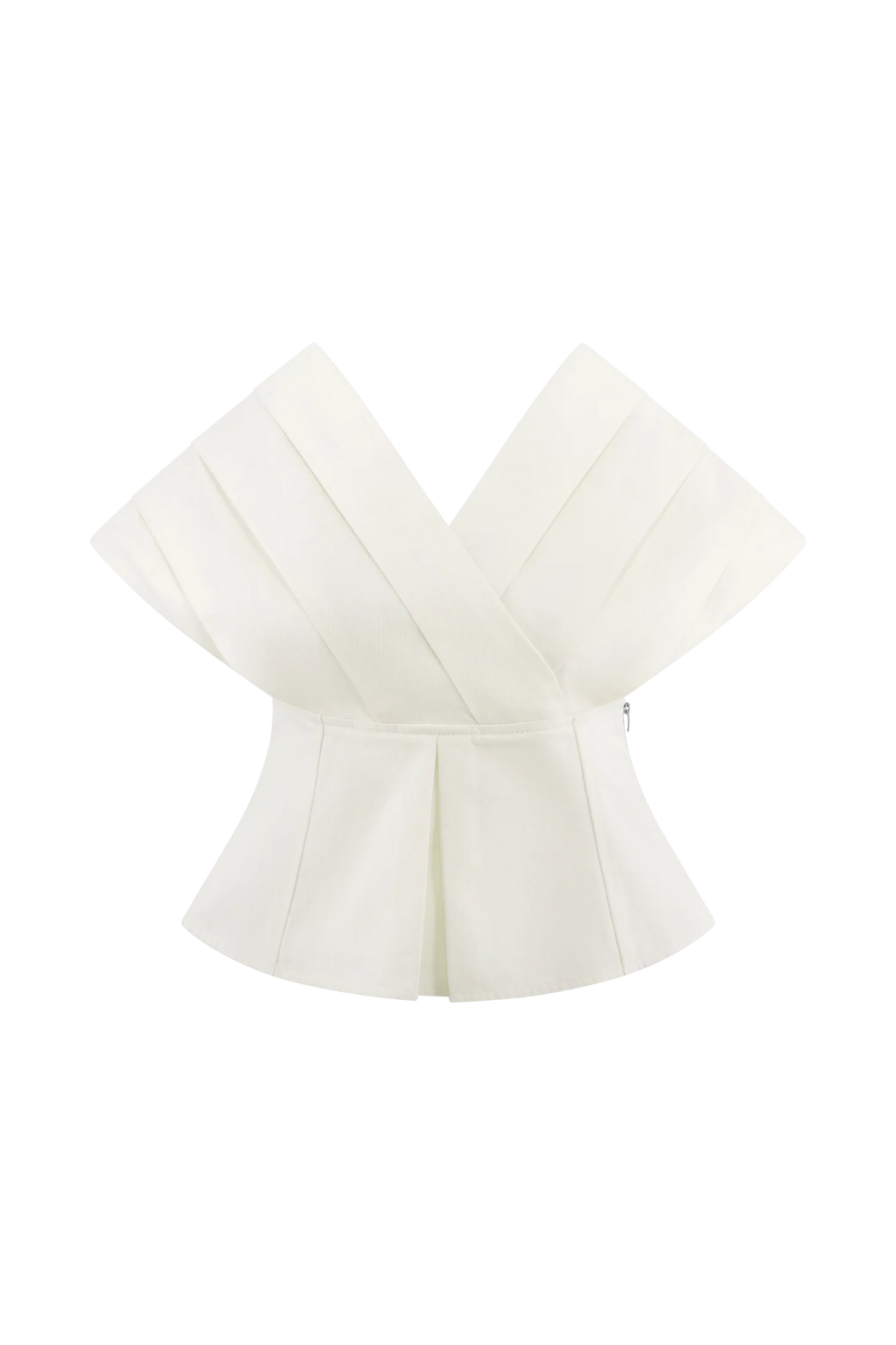 Rayne Off Shoulder Denim Top - White
