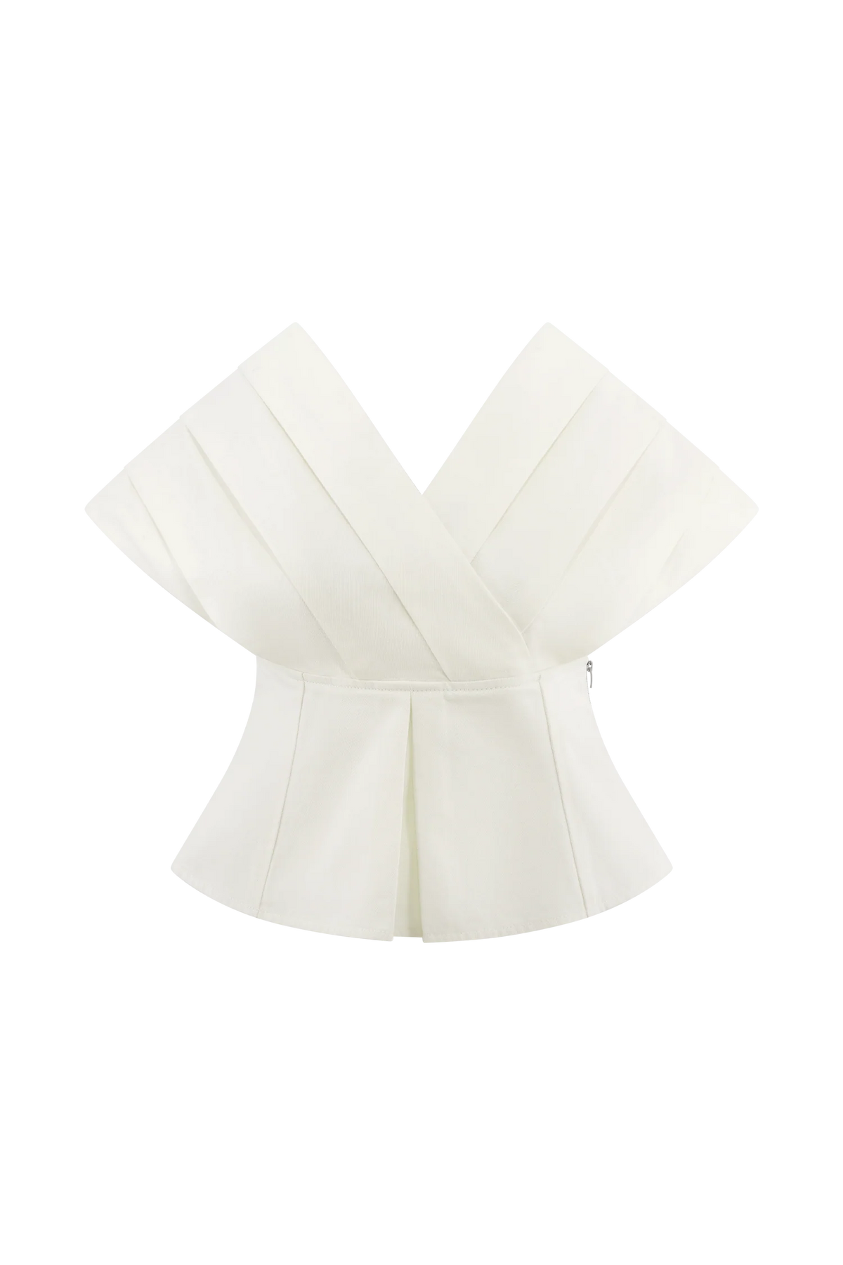 Rayne Off Shoulder Denim Top - White