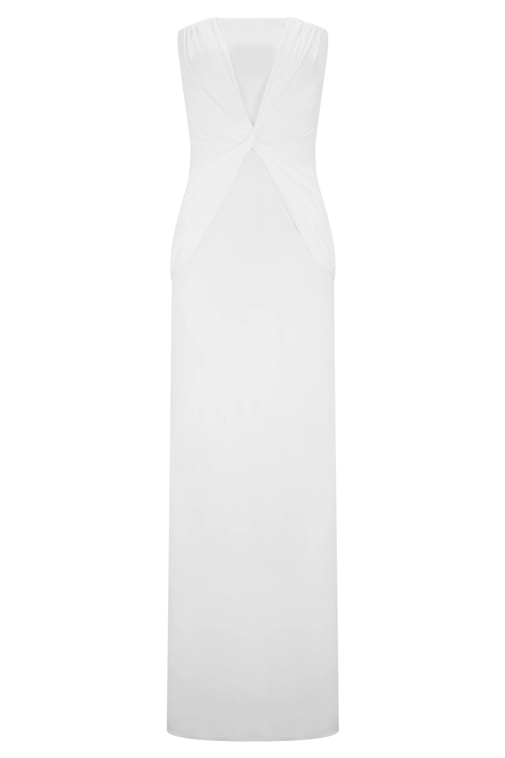 Mirren Strapless Slinky Maxi Dress - White