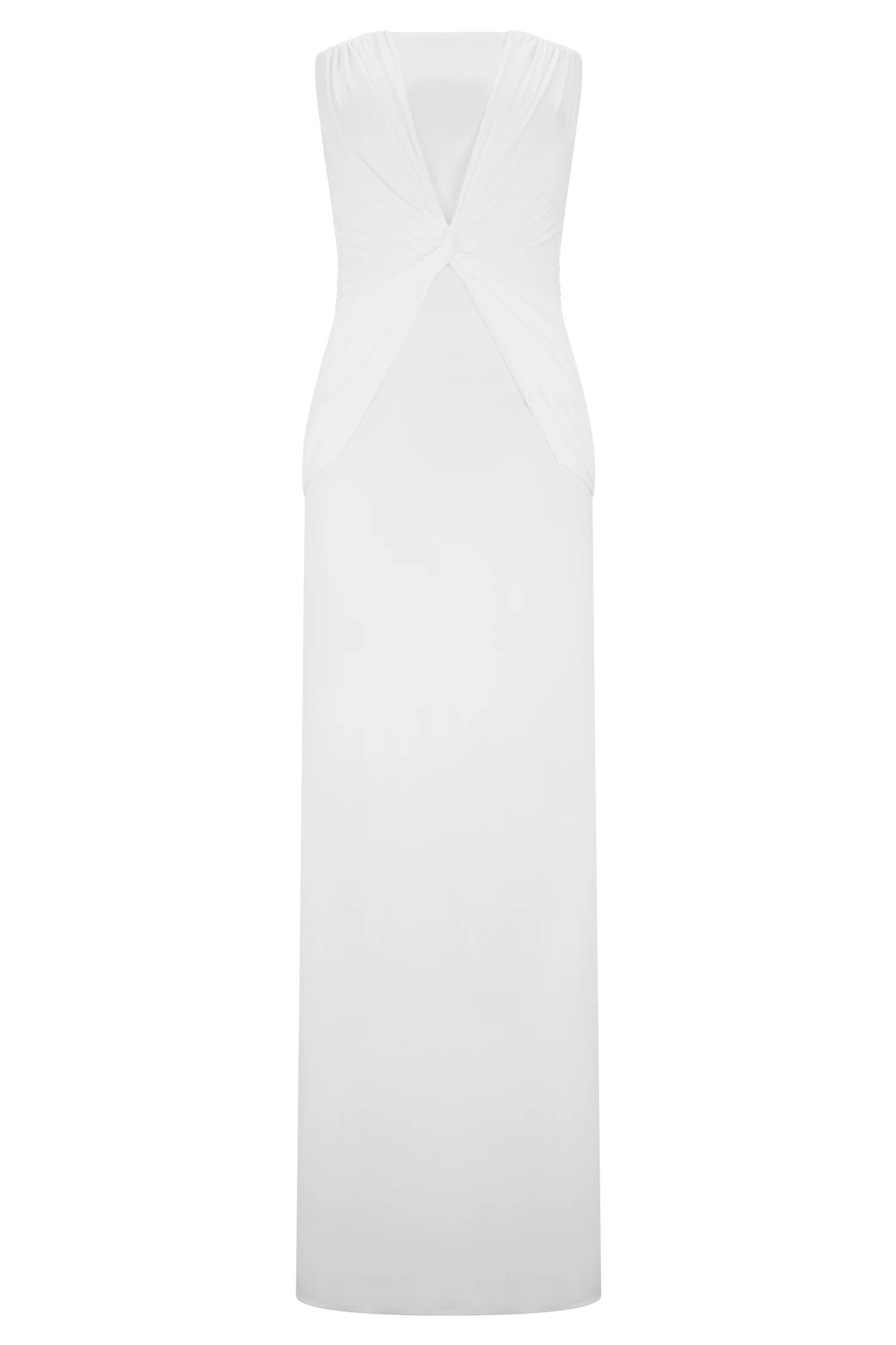 Mirren Strapless Slinky Maxi Dress - White