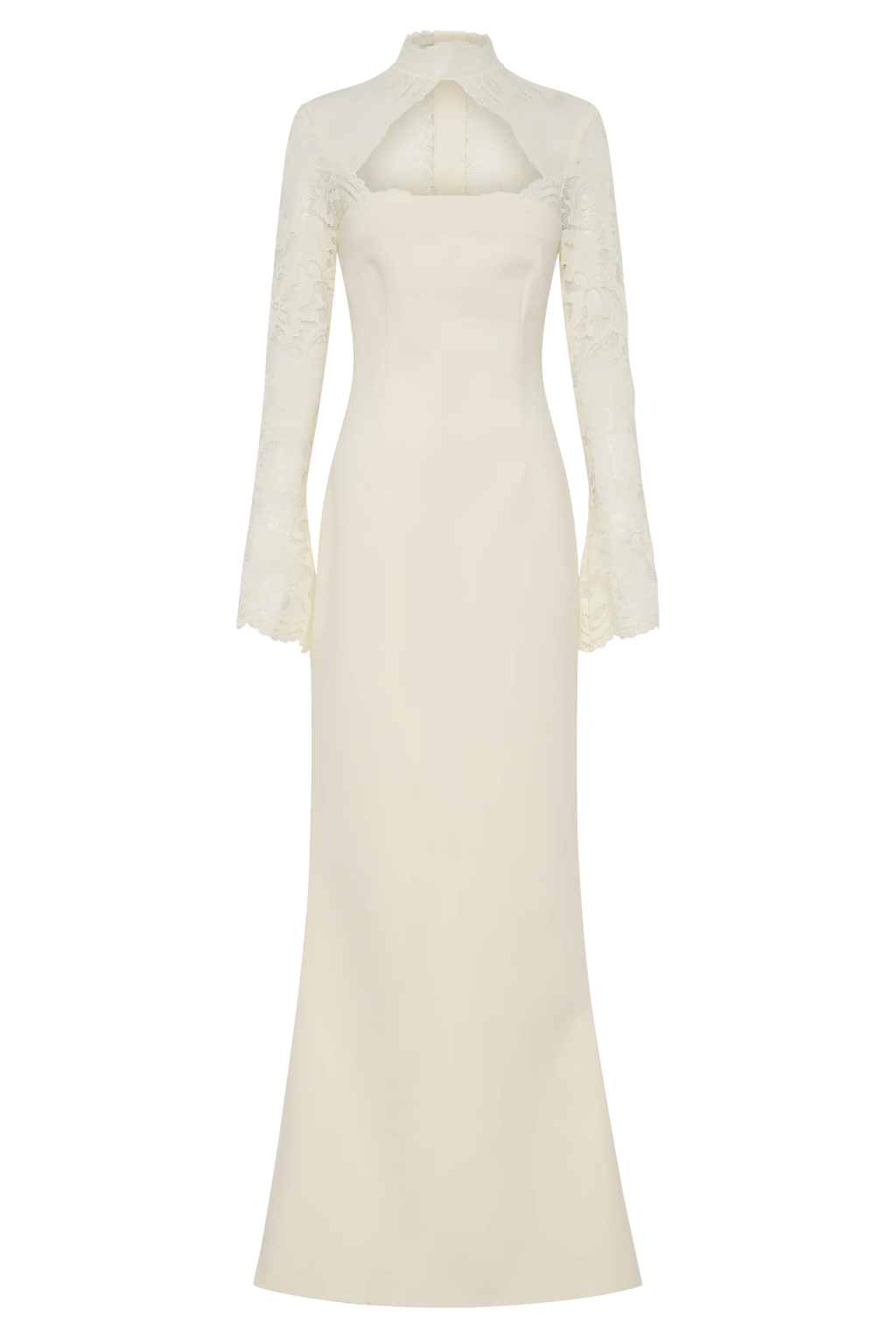 Aurelie Long Sleeve Lace Maxi Dress - Ivory
