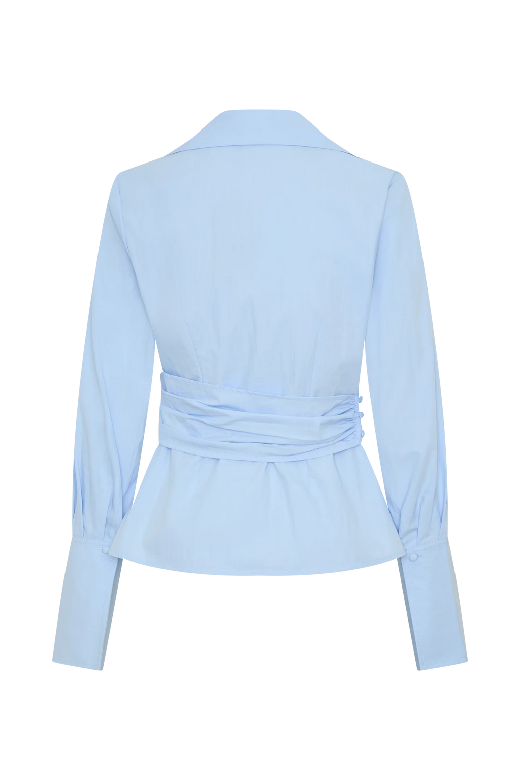 Eugenia Wrap Cotton Shirt - Blue