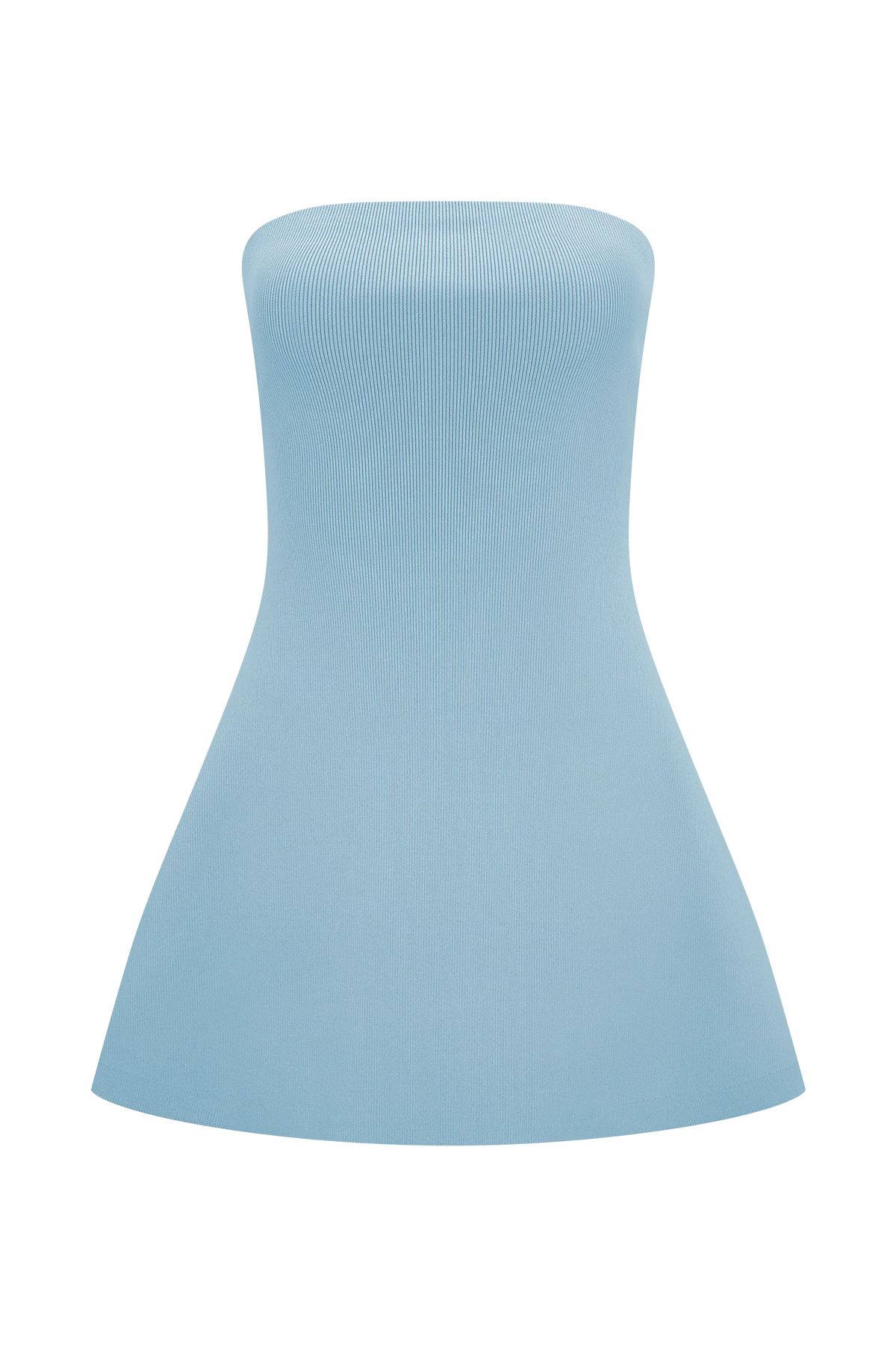 Anette Bandage Knit Strapless Top - Sky Blue