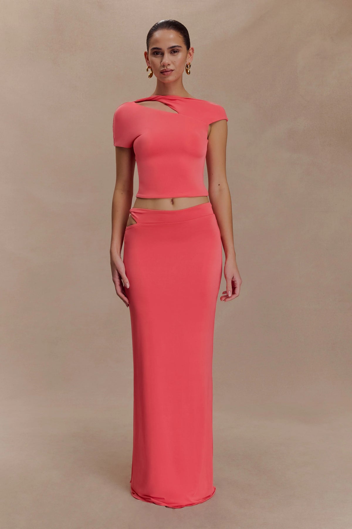 Haven Slinky Twist Top - Coral