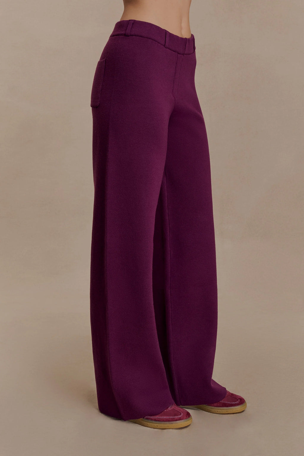 Lauren Knit Trouser - Plum