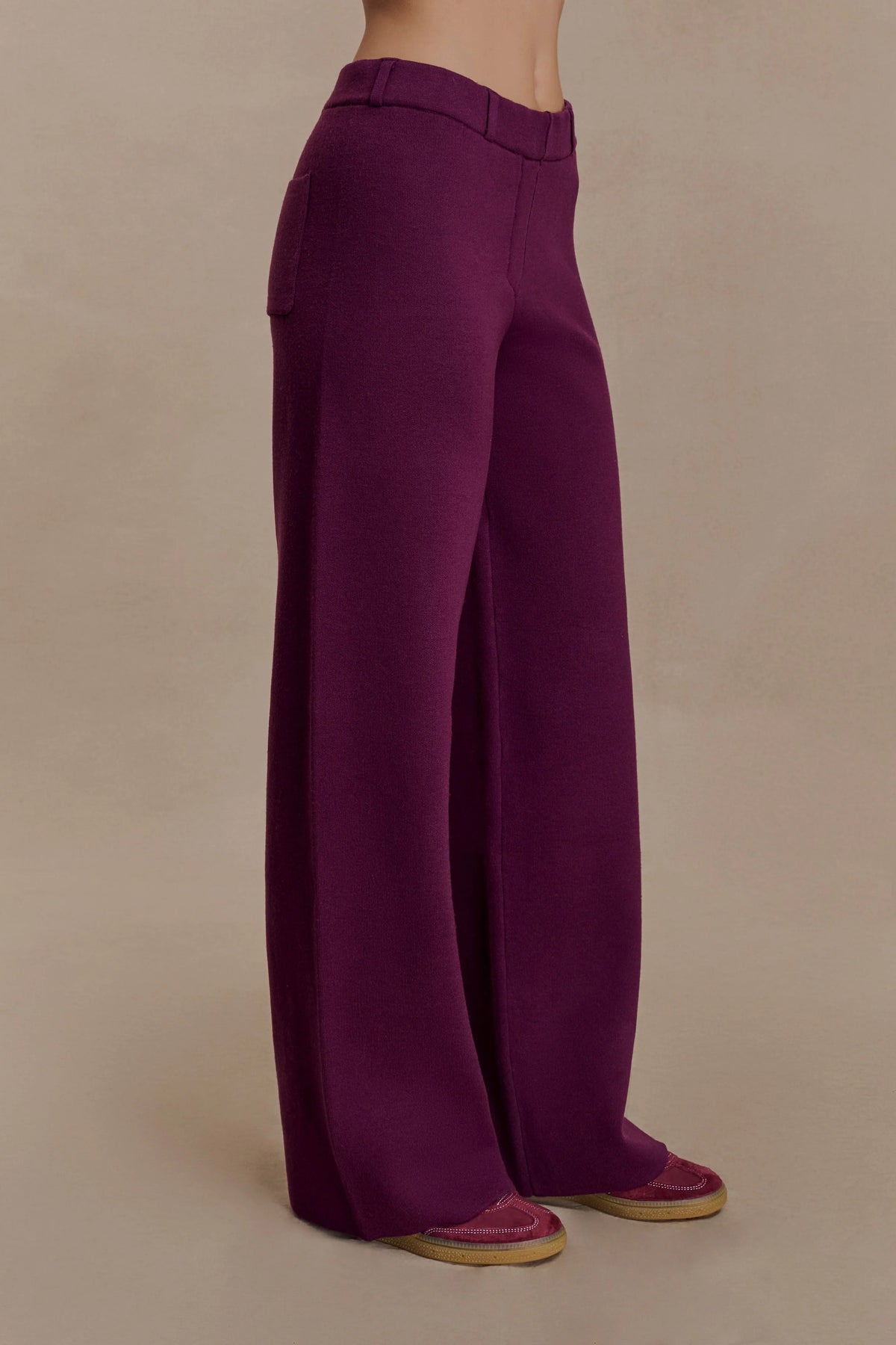 Lauren Knit Trouser - Plum