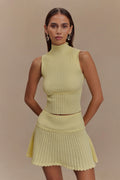 Indy Pointelle Knit Top - Lemon