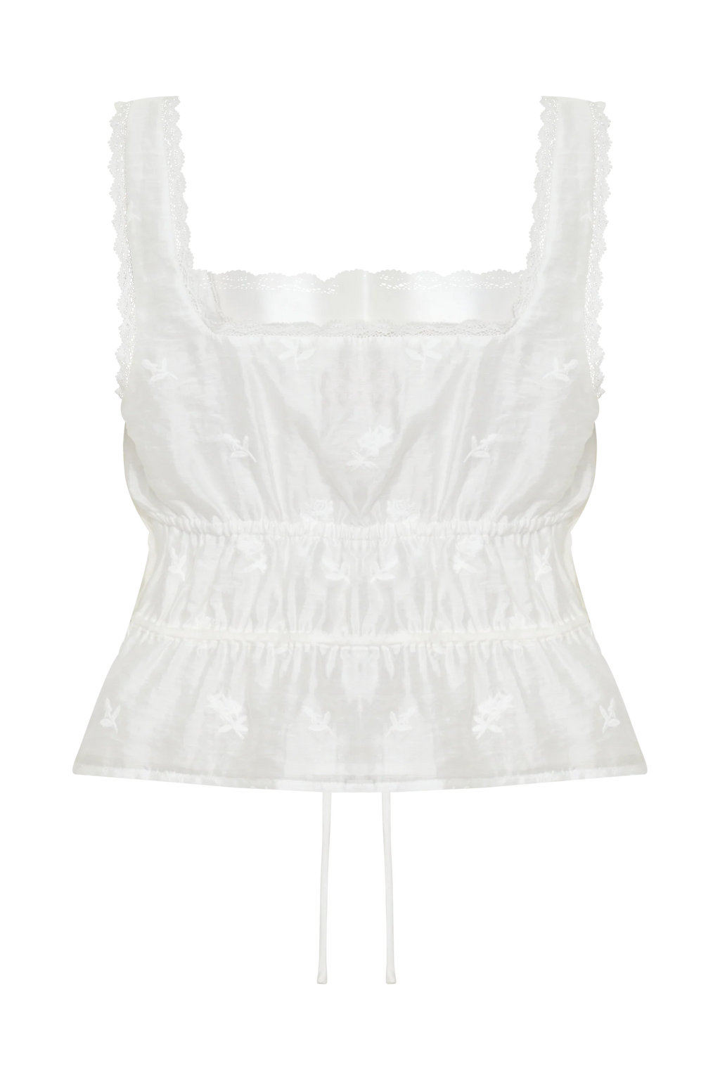 Vivian Embroidered Sleeveless Top - White